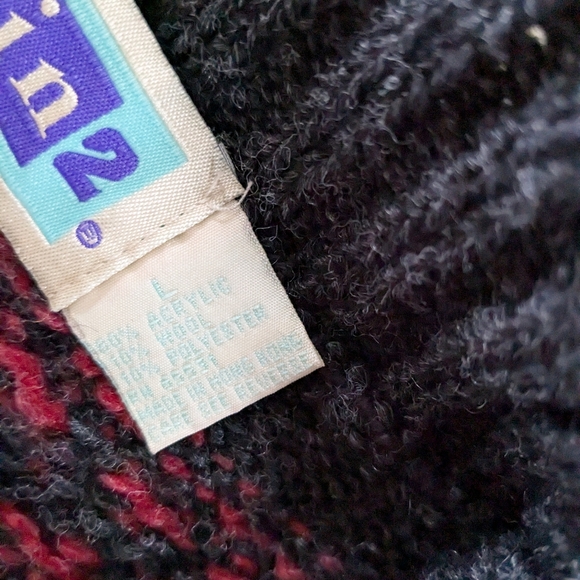 Snowflake 1/4 zip chunky knit sweater sz L - Picture 8 of 9